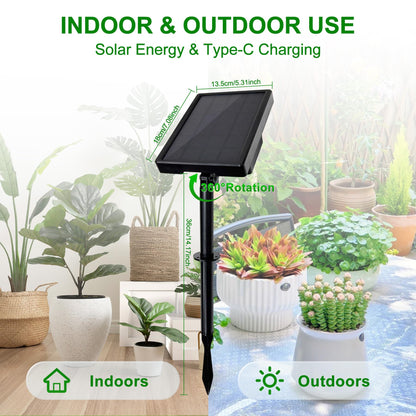 Display and Solar 2 in 1 Automatic Watering System for 15 Pots Plants, Anti-Siphoning Watering Drip Irrigation System Device Kit, Smart Timer & Manual for Indoor Garden Farm Greenhouse Balcony & Patio