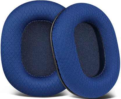 SOULWIT Earpads Replacement for Audio Technica ATH M50X M50XBT M50RD M40X M30X M20X MSR7 SX1 Monitor Headphones, Ear Pads Cushions with Durable Mesh Fabric, High-Density Foam - Blue