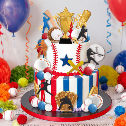 39Pcs Baseball Cake Topper Baseball Birthday Cake Decorations Sports Theme Cake Decorations for Birthday Party Supplies ﻿