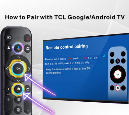Universal Smart Remote Compatible with Hisense TV Remote Control Replacement 2025-2015, Voice, Bluetooth, Hisense Google, Android, Laser, Canvas TVs, 4K UHD, HD, Mini-LED, ULED