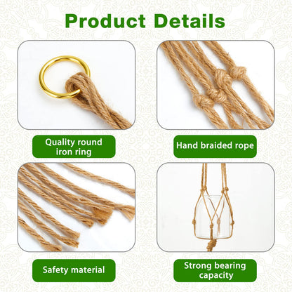 Newwiee 20 Pcs 48 Inches Macrame Plant Hangers Jute Rope Plant Holder Plant Hanger Indoor Rope Plant Hanger for Home Indoor Outdoor Garden Planter Flower Pot Holder Basket