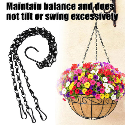 XXFBJNMD 8 Pcs Hanging Chain 21.6 Inches Black Hanging Plant Chain and Hooks 3-Point Basket Replacement Chain for Planters, Bird Feeders, Lantern, Lamp