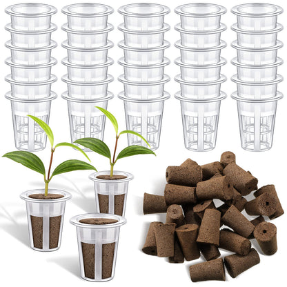 Jutom 60 Pieces Hydroponic Seed Grow Sponges Pod Kit for Indoor and Outdoor Use