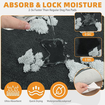 KOOLTAIL Washable & Waterproof Dog Whelping Pad for Small Dogs, Super Absorbent & Soft Warm Plush Puppy Pads Potty Training, Quick Dry Reusable Pet Mats for Whelping Box Supplies,Playpen,Crate,18"*24"