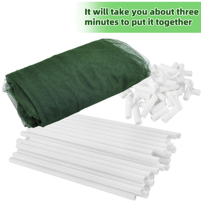 warmfarm 72 * 33 * 30 in Detachable Crop Cages for Garden, Plant Protection Tent with Garden Netting for Vegetables Fruits Flowers,Mesh Plant Covers for Outdoors (Green)