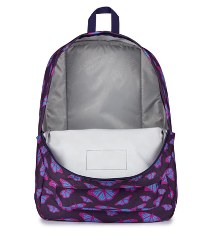 JanSport SuperBreak One Backpack - Durable, Lightweight Bag with 1 Main Compartment, Front Utility Pocket with Built-in Organizer, Premium Backpack, Flutter By Purple