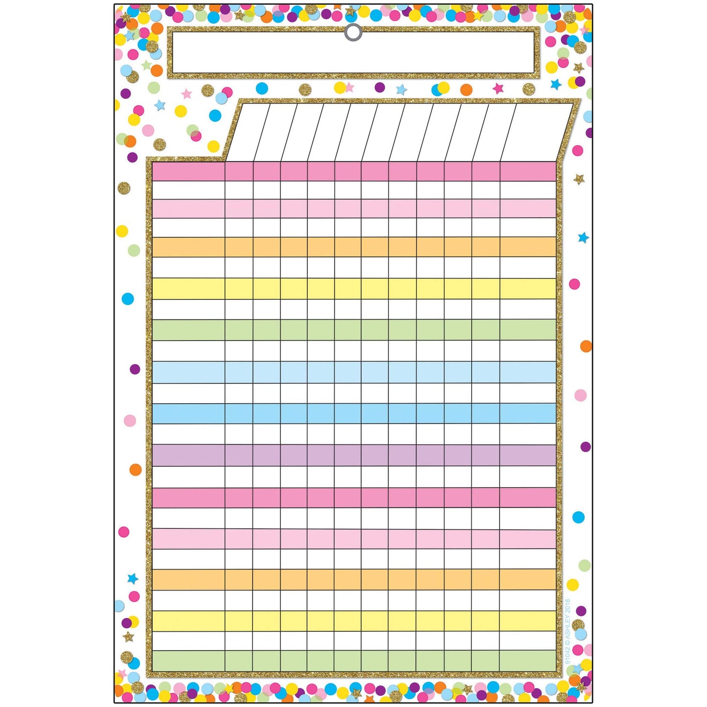 Ashley Productions ASH91042 Smart Poly™ Chart, Confetti Incentive, Polypropylene (PP)/Steel, 13" x 19"