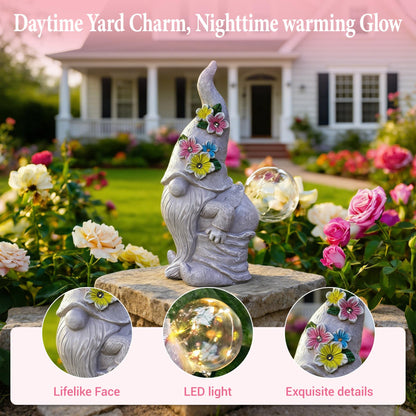 Acgarten Solar Funny Garden Gnome Statue: Outdoor Lights Decorations