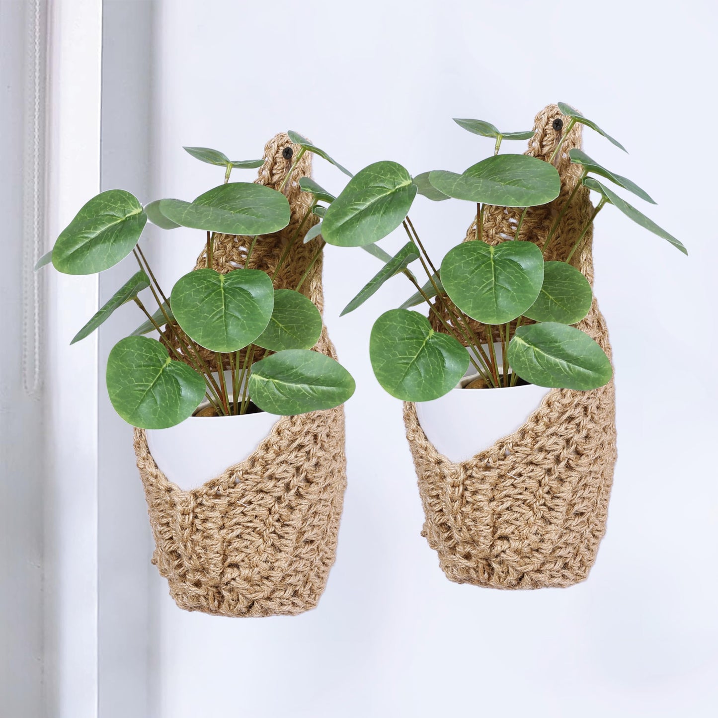 Shineloha 2 Pack 4-inch Hanging Planters for Indoor Plants, Macrame Wall Plant Hanger | Wall Plant Holder, Wall Planters for Indoor Plants (2 Pack, up to 4 inch Pot)