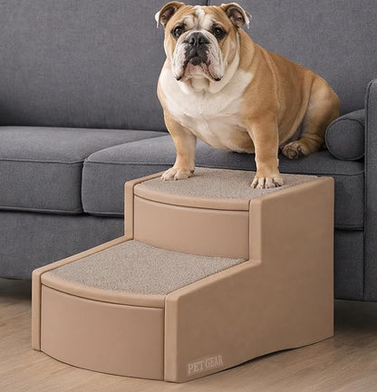 Pet Gear Easy Step II Extra Wide Pet Stairs, Sand Dune | 2 Step, For Cats/Dogs up to 200 pounds, Removable/Washable Carpet, Easy Assembly, No Tools Required