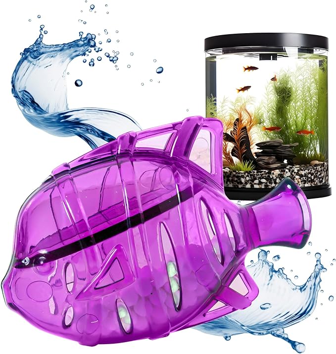 Clarence the Clarifier Fish - 2 pk, Purple-Orange - Aquarium Treatment, Clear Cloudy Fresh-Saltwater, Fish Safe, 10gal Tank Maintenance Ea