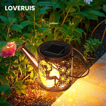 LOVERUIS Cat Solar Watering Can Lights,Outdoor Hanging Solar Lights Lantern,Gifts for Mom Women Birthday Mother's Day,Garden Waterproof Garden Decor Outside Patio Yard Pathway Backyard