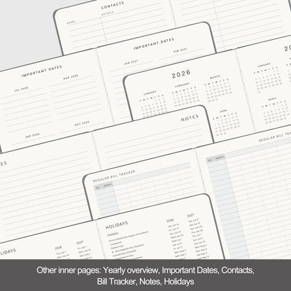 And Per Se Academic Planner 2026-2027 – Weekly & Monthly Planner, July 2026 to June 2027, A5 Leather Hardcover with Inner Pocket – Student & Teacher Organizer, 5.7" x 8"(Grey)