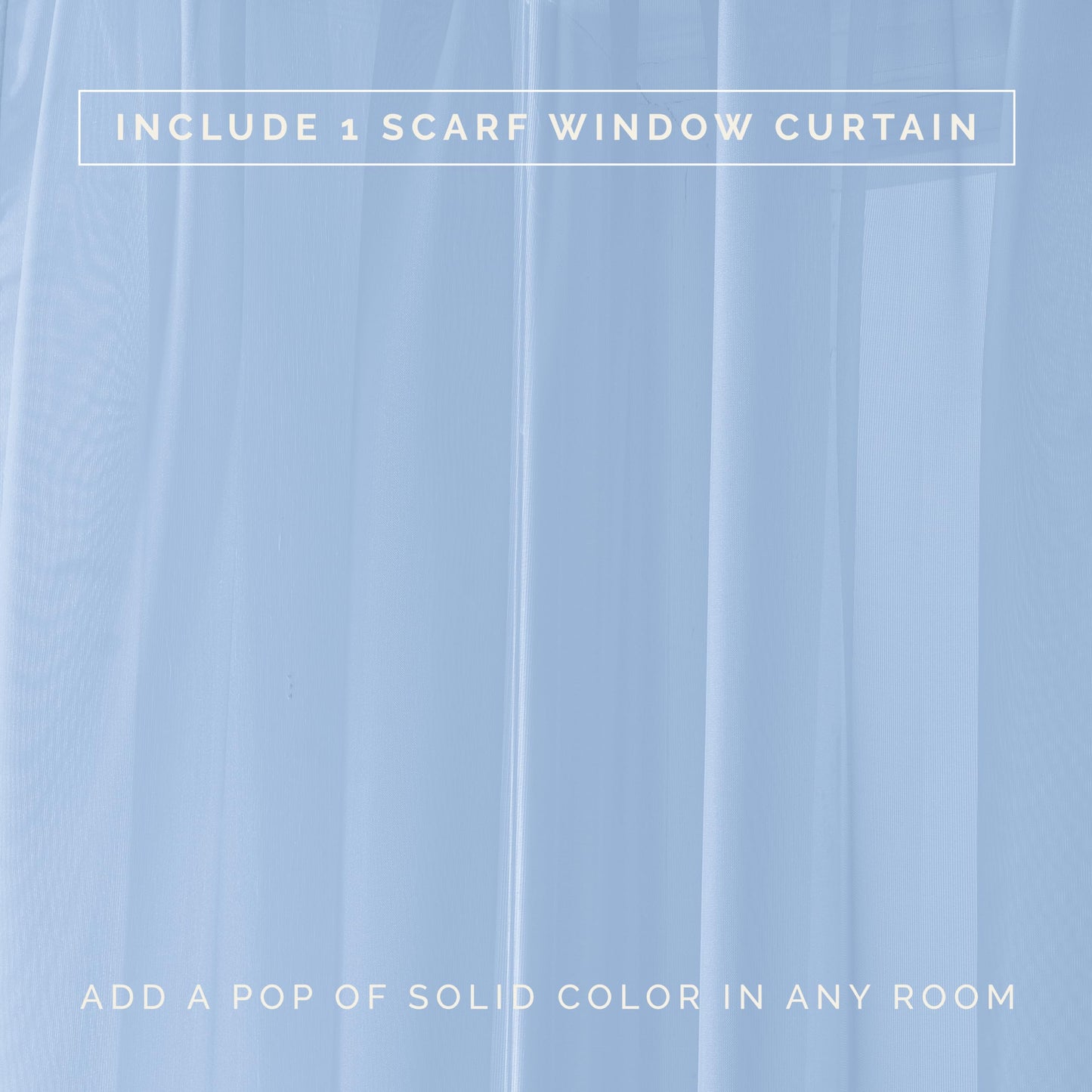 Elegant Comfort Lightweight Sheer Voile Window Scarf Valance - 216 Inch Long - 1 Panel Sheer Curtain for Living Room, Event Decor, Bedroom, (1 Piece) 55" X 216'' Long, Light Blue