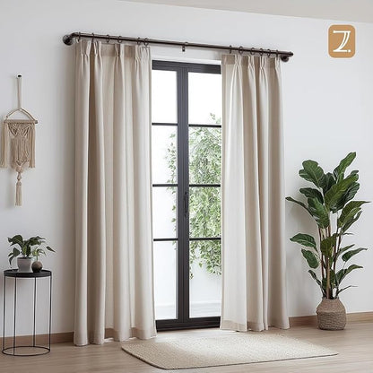 Zeerobee Curtain Rods for Windows 32 to 72, 1 Inch Industrial Wrap Around Antique Bronze Curtain Rod, Indoor/Outdoor Room Divider Adjustable Drapery Pole, 32"-72"