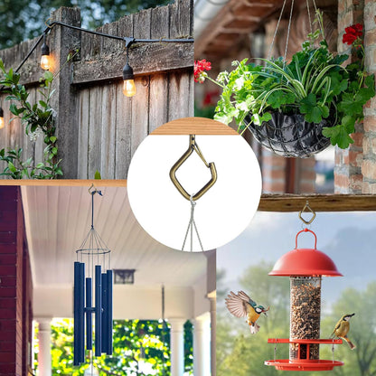 Viweolm 60 Pcs Bronze Eye Hooks Screw Heavy Duty,Ceiling Hooks for Hanging Plants,String Lights,Cup,Wind Chime,Bird Feeders. Plant Hanger Indoor&Outdoor