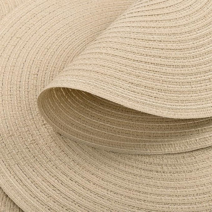 SHACOS 15 inch Round Placemats Set of 8 for Dining Table Cotton Polyester Braided Place Mats Washable Kitchen Table Mats for Dinner Party Table (Light Beige, 8)