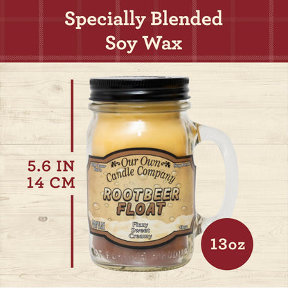 Our Own Candle Company Root Beer Float Scented Mason Jar Candle, 100 Hour Burn Time, 13 Ounces