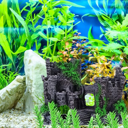 Saim Large Resin Aquarium Castle Decor Vintage Fish Tank Supplies Accessories for Fish Hideout, Breeding Cave, Play & Rest