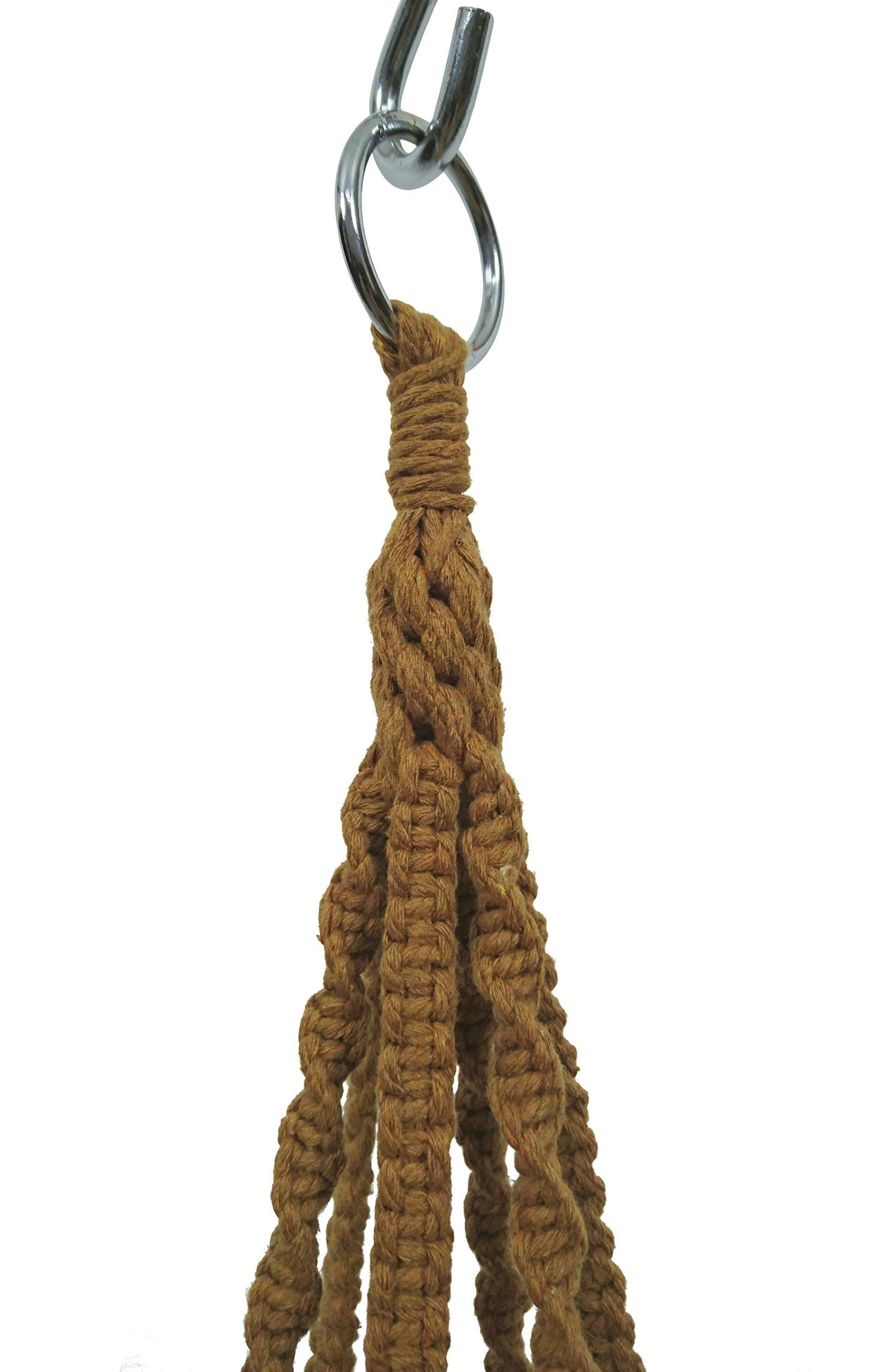 Plant Hanger Macrame Cotton 6 Legs 51 Inches for Indoor Outdoor, Living Room, Kitchen, Deck, Patio, High and Low Ceiling with Size of 10-12 inches Without The Pot (Brown)
