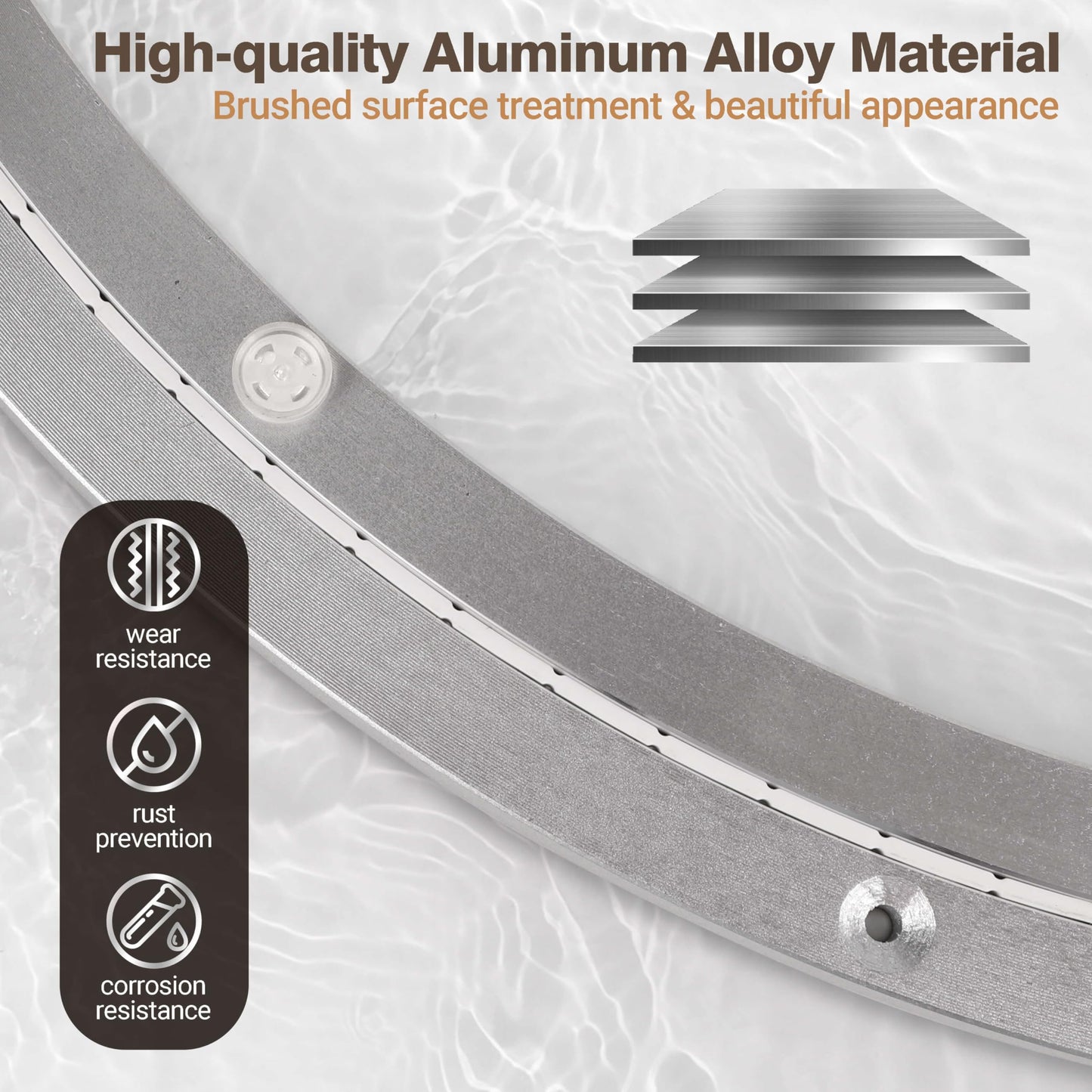 18 Inch Lazy Susan Bearing Aluminum Alloy Rotating Turntable, Non - Slip Mute Metal Bearing Swivel Plate Hardware for Dining and Workbench,660 Pounds Capacity