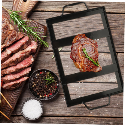 IWOWHERO Restaurant Salt Plate Stand Bbq Supply Stainless Salt Plate Rack Grilling Accessory Kitchen Tool