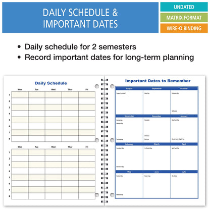 Elan Publishing Company Student Academic Planner 8 1/2 x 11" Weekly View (AOTAP-Undated)