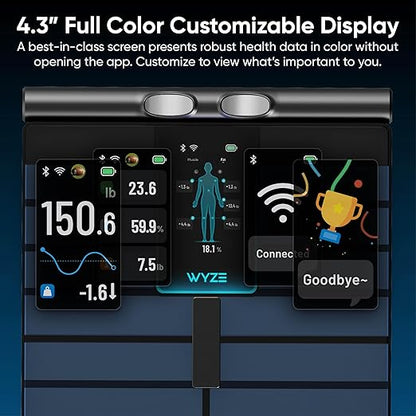 Wyze Smart Scale Ultra BodyScan with Handle – Wi-Fi & Bluetooth Body Composition Scale for Weight, BMI, Body Fat, Muscle Mass, and Segmental Measurement, 400 lbs, Black
