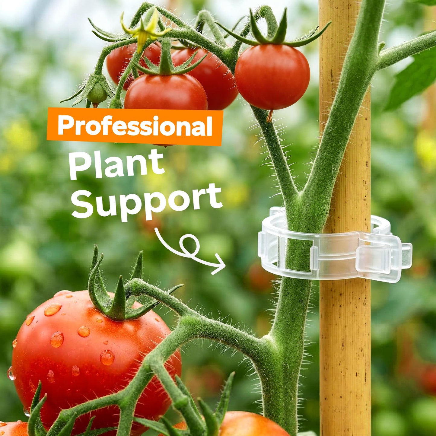 100pcs Tomato Clips for Climbing plants, Plastic Trellis Plant Support Clips for Garden, Reusable Clips for Supporting Grape Tomato Vine and Vegetables Plants to Grow Upright Makes Plants Healthier