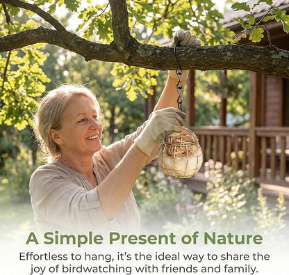 4PCS Bird Nesting Material, Refillable Hummingbird Nesters Cage Holder with Nest Stuffing for Wild Birds Nesting Station,Nesting Balls Make Great Gifts for Bird Lovers and are Perfect for DIY