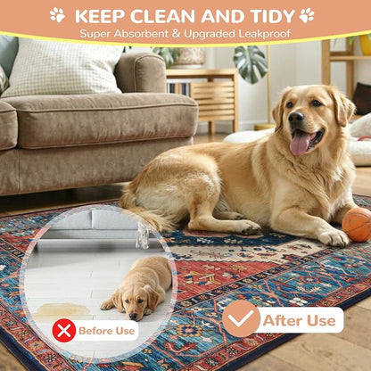 Lahome Reusable Washable Puppy Pads - 2 Pack Super Absorbent & Waterproof Dog Training Mats for Potty, Crate and Floor - Leakproof Pee Pads with Non-Slip Backing (Red, 36"x48")