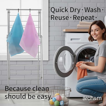 ARCH&M Back Scrubber & Exfoliating Washcloth, 3 Pack | 35-Inch Japanese Towel, Premium Nylon Mesh, For Back Acne & Rough Skin, Full Body Cleansing