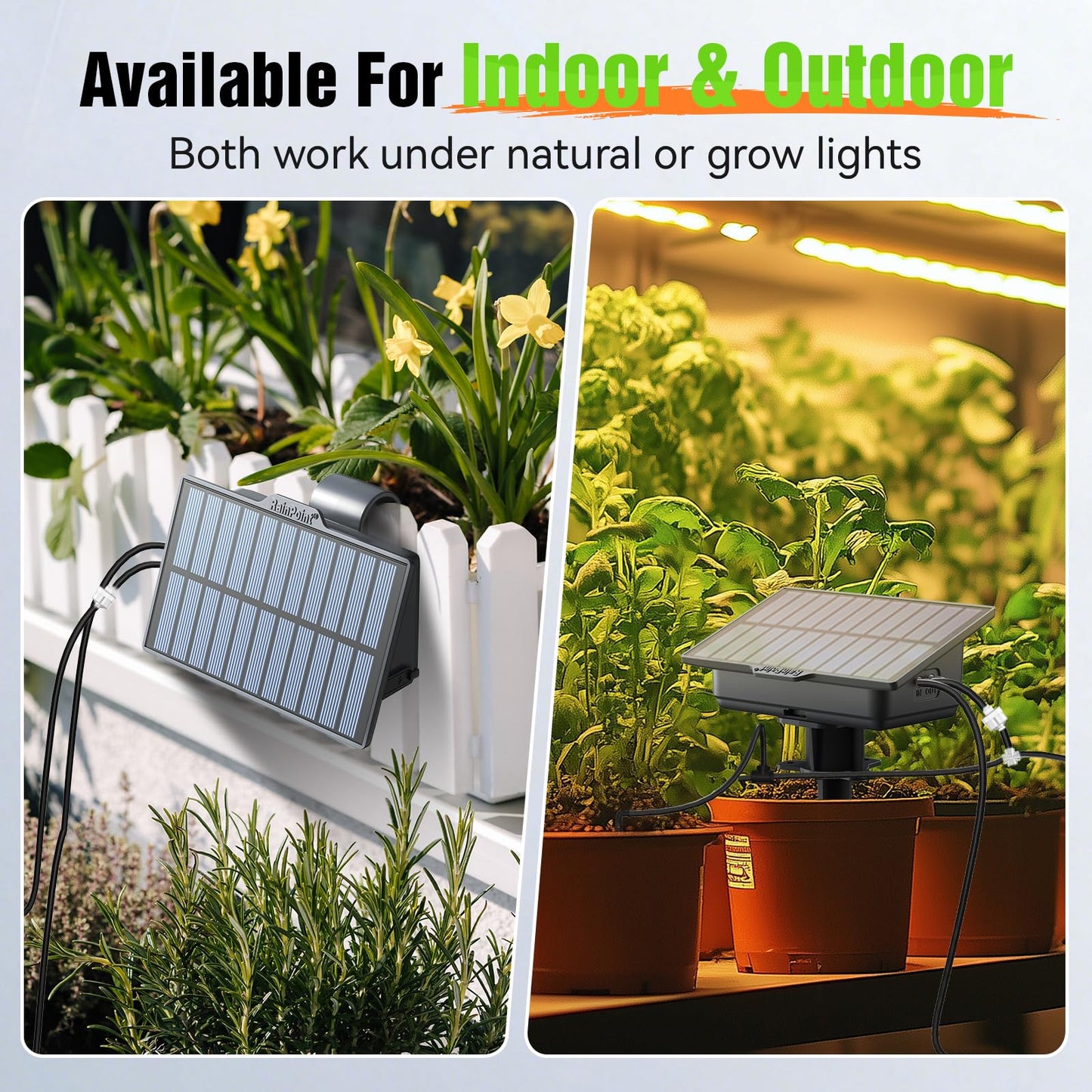 RAINPOINT Easy-Setup Solar Drip Irrigation System Outdoor & Indoor, Automatic Plant Waterer Device Kit Beginner-Friendly Garden Raised Bed Grow Tent Water 10-15 Plants