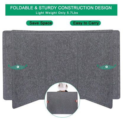 Large Bulletin Board - 72 X 48 inches Decorative Felt Pin Board - 6' x 4' Cork Board Alternative for Wall - Foldable Picture Board Self-Adhesive Vision Board Prayer Board with 30 Pushpins - Dark Gray