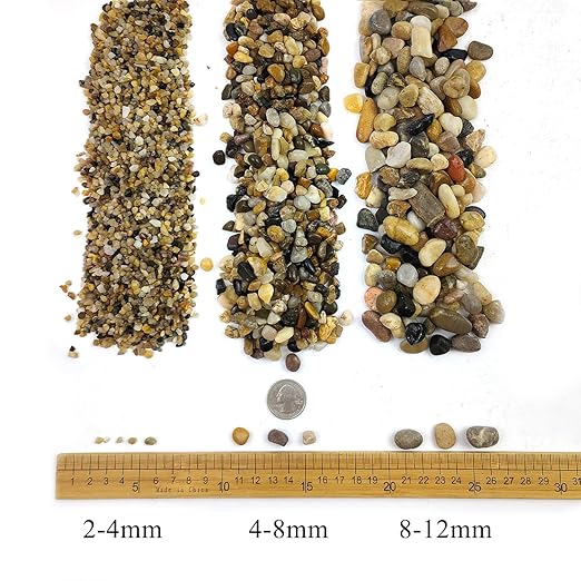 20LB Coarse Sand, Colored Rocks Pebbles, Quartz Sand for Cactus Bonsai, Succulent Plant Bonsai Paving, Vase Filling Decoration, Natural Sand for Fish Tank Decoration Paving(2-4mm)