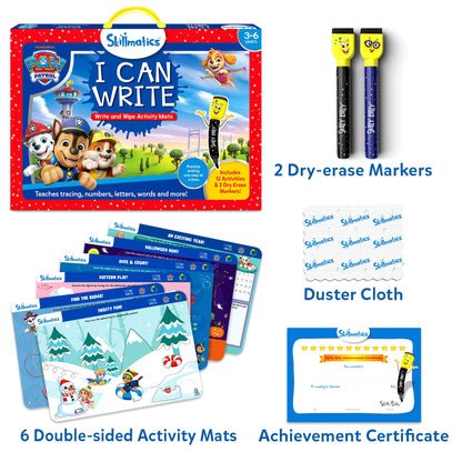 Skillmatics I Can Write PAW Patrol - Reusable Preschool Learning Activities, Educational Toy and Game, Back to School Supplies, Gifts for Students, Kids, Toddlers Ages 3, 4, 5, 6