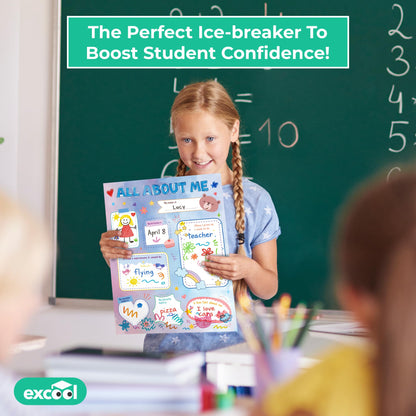 EXCOOL CLUB All About Me Poster For Elementary - 20 Pcs Star Student Of The Week Poster For Preschool Kindergarten, Colorful School Supplies Classroom Must Haves For Students