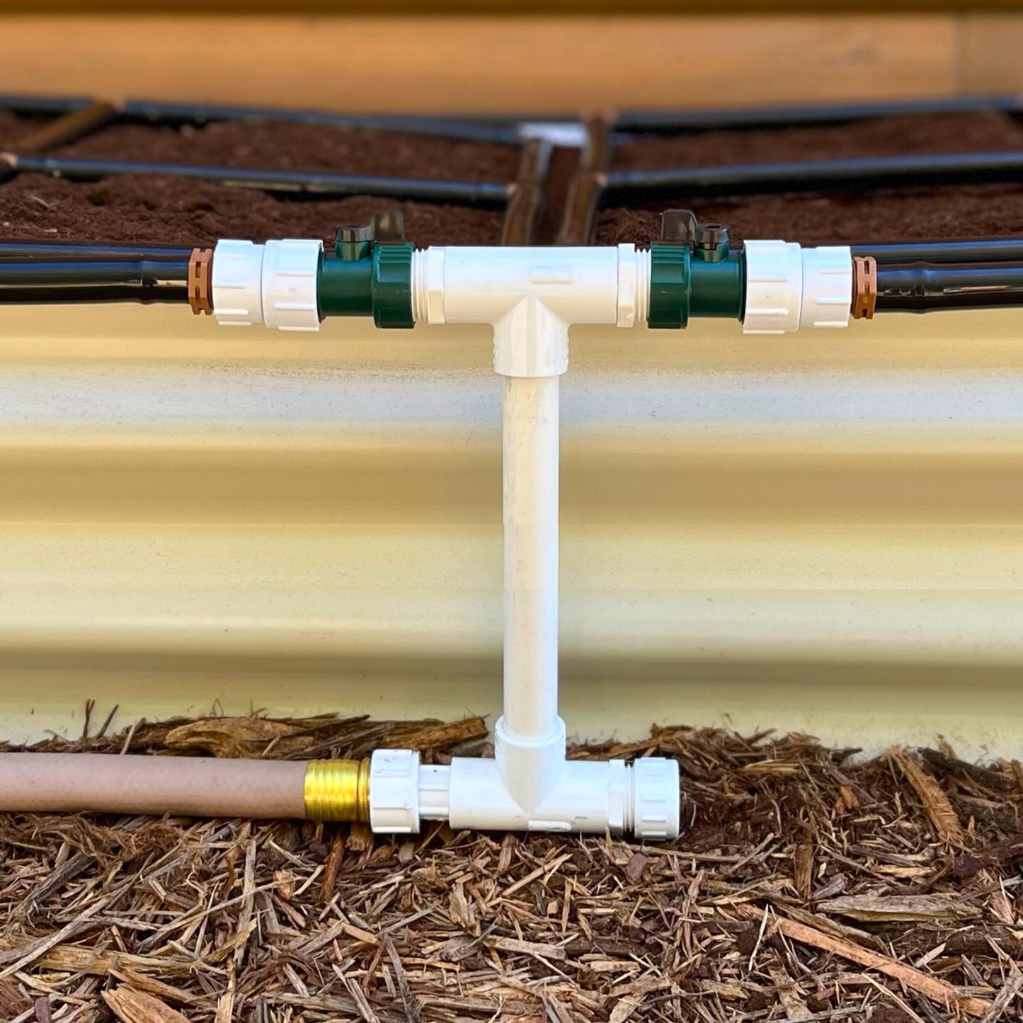 Garden Grid Manifold - 8" Tall, Double Style | Link All of Your Garden Grids So They Water Together | Ideal for Side-By-Side Garden Grid Connections