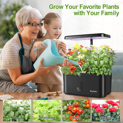 DRYADES Indoor Garden System 19 Watt LED Growing Light Upgrade 2 Self-Watering Soil-Cultivated Growing Pots Gardening Gifts for Mom Plant Pot for Vegetables Herbs Tomato(No Seeds&Soil)