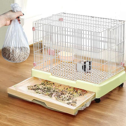 Disposable 50 pcs Small Animal Cage Liners, Rabbit Tray Film Liner Bunny Litter Pan Bags Guinea Pig Cage Toilet Plastic Film for Bird Hamster Chinchilla Hedgehog