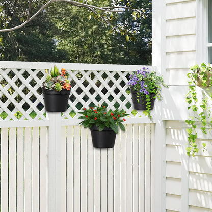 CAIJUDONG 3 Pack Wall Hanging Planters Indoor Outdoor 6.3 Inch Self-Watering Flower Pots with Leak-Proof Drainage Iron Brackets Hanging Basket Room Garden Decor(Black)