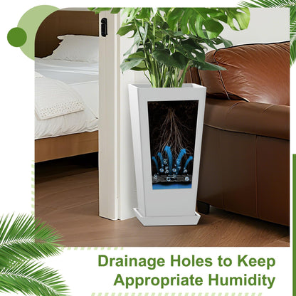 YESUNEED 24" Tall Planters for Outdoor Plants, Set of 2 Large Outdoor Planters for Front Porch Decor with Drainage Hole, Tall Planter(White)