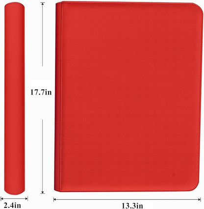 16 Pocket Trading Card Binder, 1664 Pockets Ringless PU Cover Card Collection Binder, Double Sided Card Binder Collector Album, Card Folder for MTG, TCG, Sports Cards, Game Card (Red, 16Pockets)