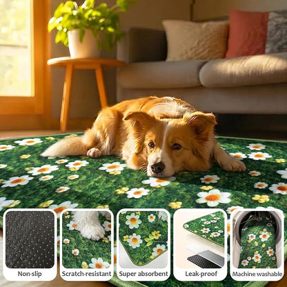 Washable Pee Pads for Dogs, Reusable Puppy Potty Training Pads, Ultra-Absorbent Thick Waterproof Leak-Proof Non-Slip Pads & Mat for Crate, Playpen, Floor, Whelping & Housebreaking , 2 Pack 24"x48"