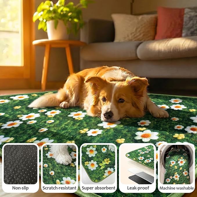 Washable Pee Pads for Dogs, Reusable Puppy Potty Training Pads, Ultra-Absorbent Thick Waterproof Leak-Proof Non-Slip Pads & Mat for Crate, Playpen, Floor, Whelping & Housebreaking , 2 Pack 36"x36"