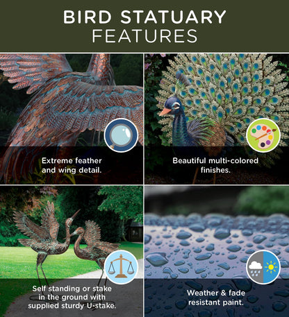 Regal Art & Gift Metal Garden Décor - Decorative Handcrafted Yard Art, Statue & Garden Sculpture for Lawn, Patio & Outdoor/Indoor Display - Puffin