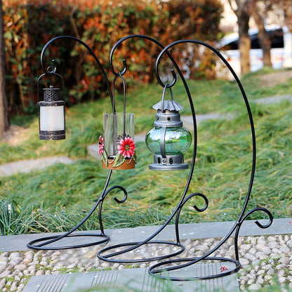 K KILIPES 2 pack 18" H Ornament Display Stand, Metal Black Iron Glass Ball Ornaments Rack Holder for Hanging Air Plants Terrarium Wedding Mother's Day Decor