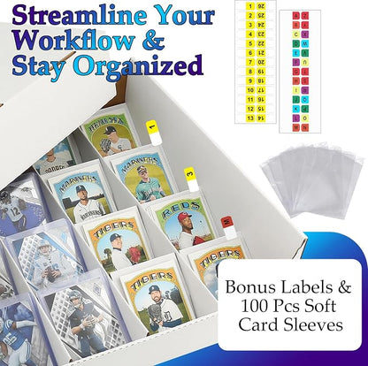 Storage Standard Card Sorting Tray With a lid,Stackable Trading Cards Raw For 20-Compartment Card Sorting Tray With index Labels,Sleeved or Toploaders for Mtg,Tcg,Sports Cards.Cardshow Vendor Showcase