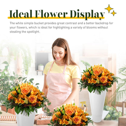GSHIOIO 3-Tier Flower Display Stand with 12 Buckets, Moving Florist Bouquet Shelf Plant Stand with 4 Universal Wheel for Fresh Flower Shop Indoor Outdoor Patio Garden Weddings Florist Living Room