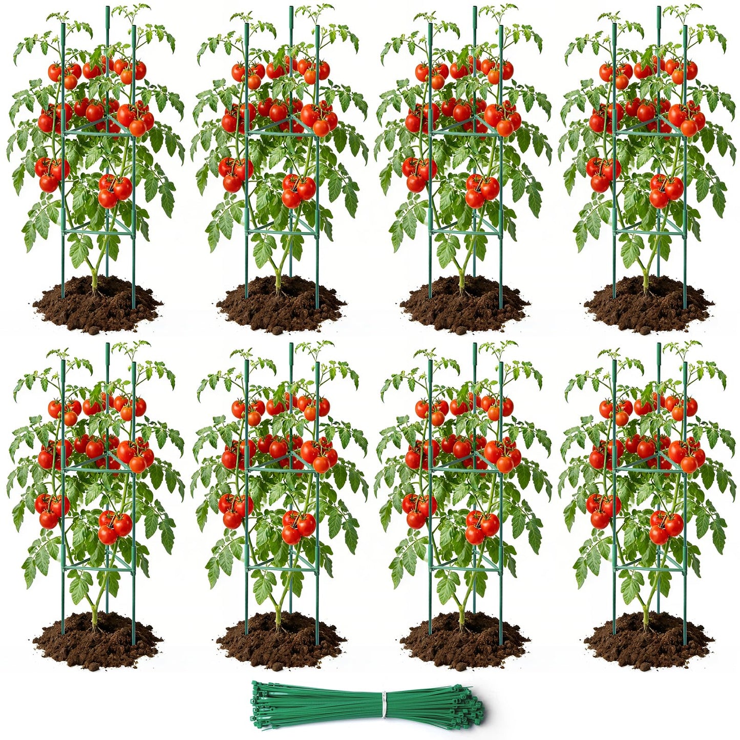 SDLDEER 8 Pack Tomato Cages for Garden, Up to 48in Adjustable Tomato Cage, Tomato Stakes Plant Cage for Garden Plant Support, Climbing Vegetables Plants Flowers